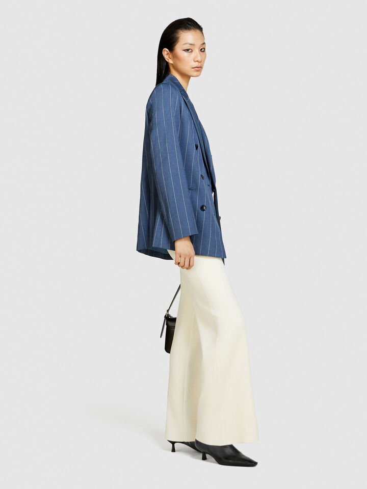 Knit trousers - women's palazzo trousers - Creamy White | Sisley image number 2